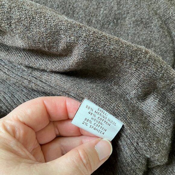 Peter Millar Quilted Jacket Zip Up Cardigan Merino Blend Rib Knit Brown Heather - Picture 6 of 7